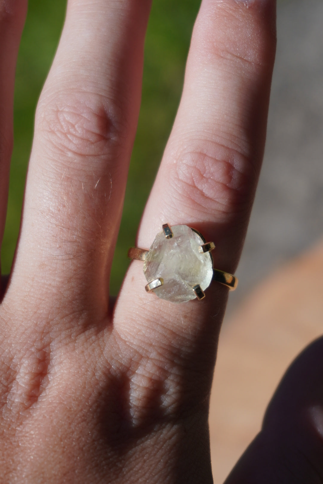 Anillo Ajustable Fluorita Verde