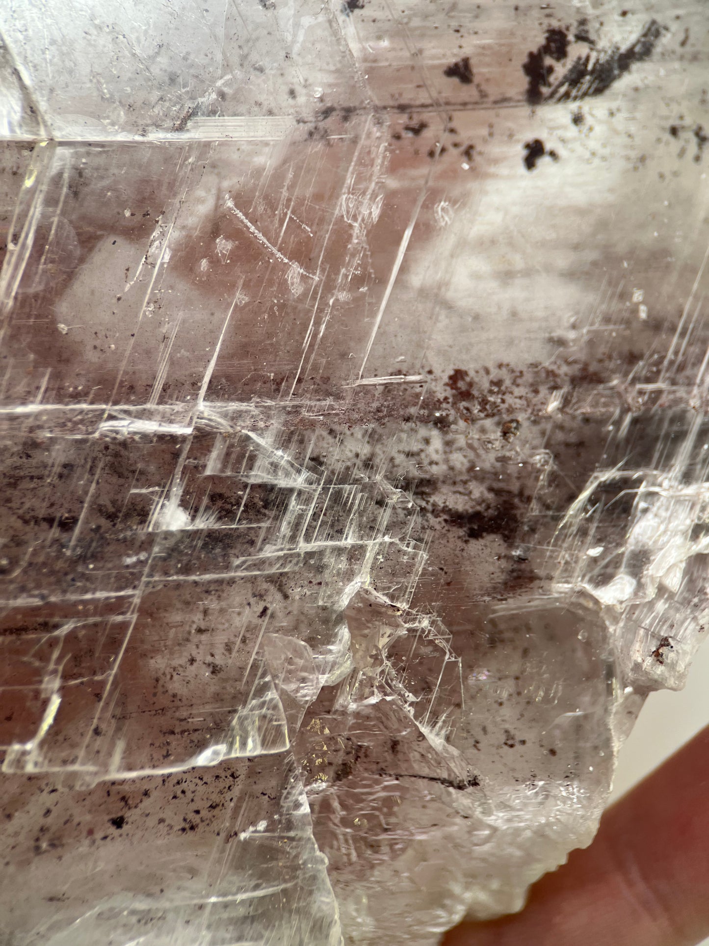 Selenite Slab with Hematite Inclusions