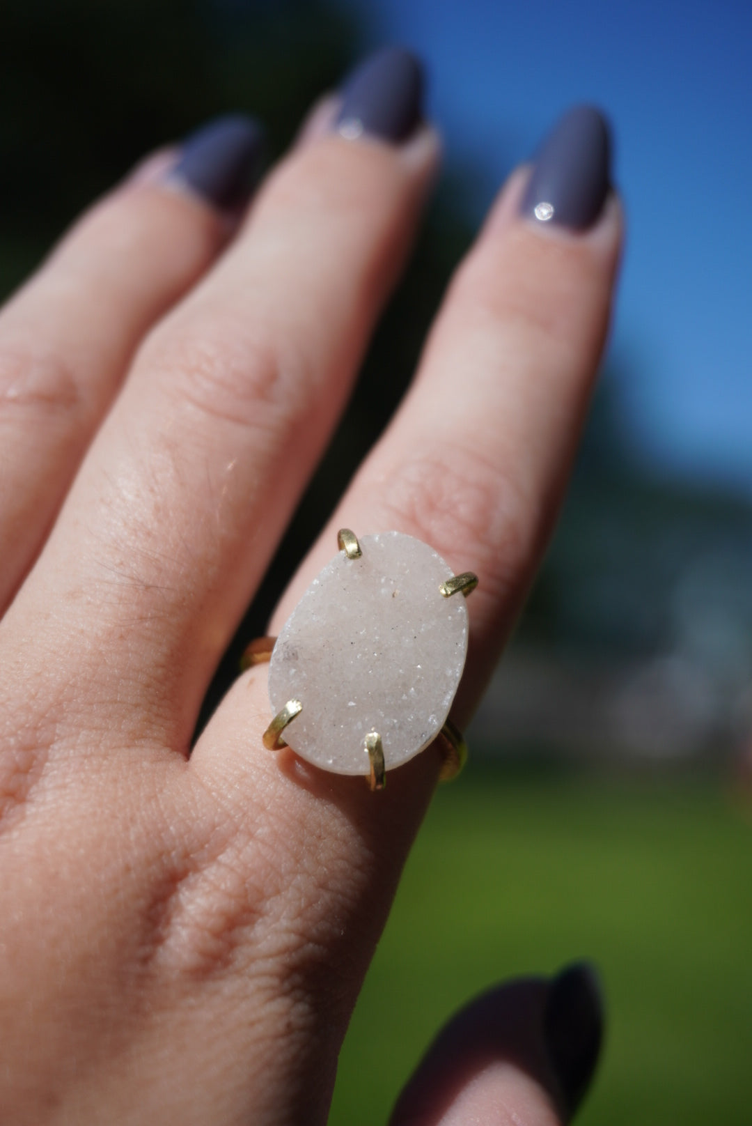 Druzy Adjustable Ring