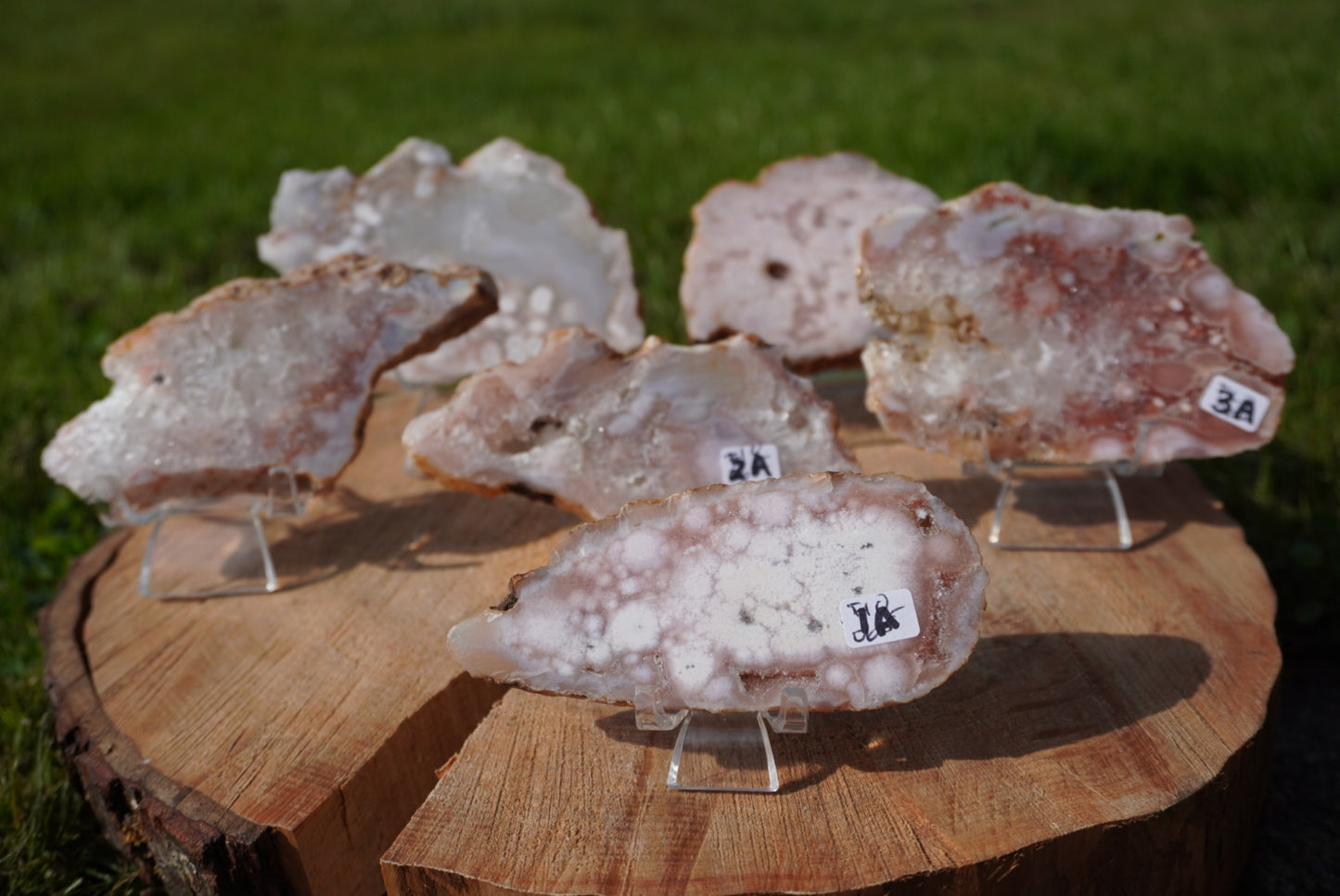 Pink Amethyst Flower Agate Slabs