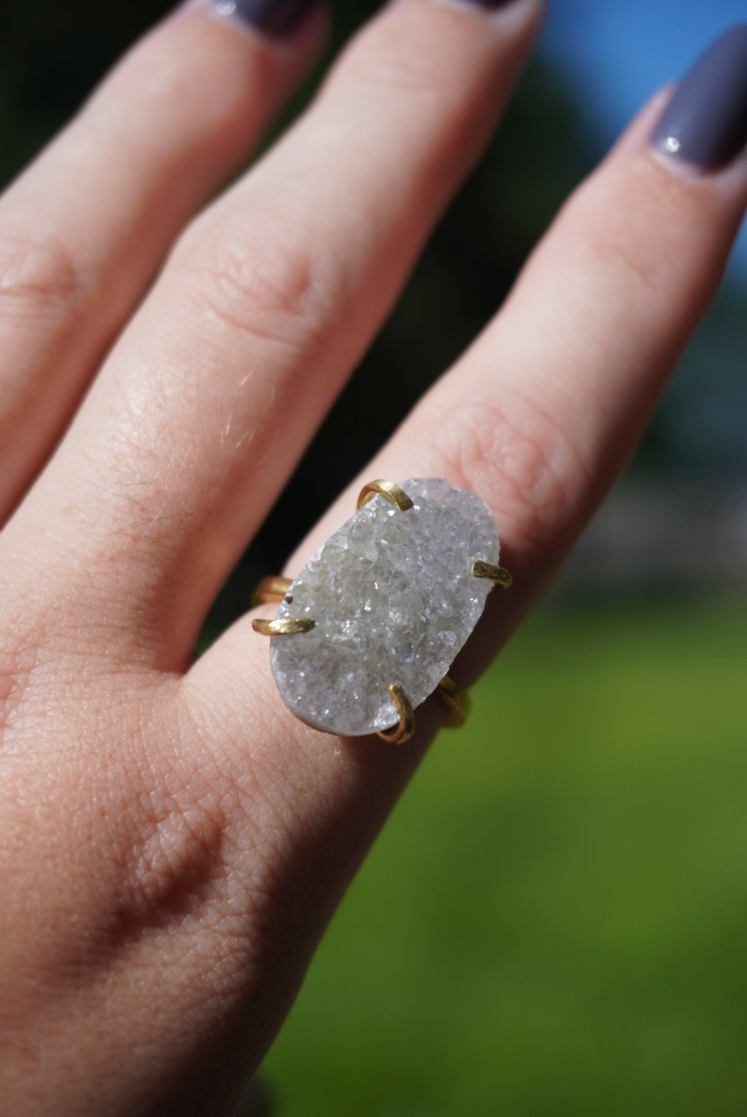 Anillo ajustable druzy