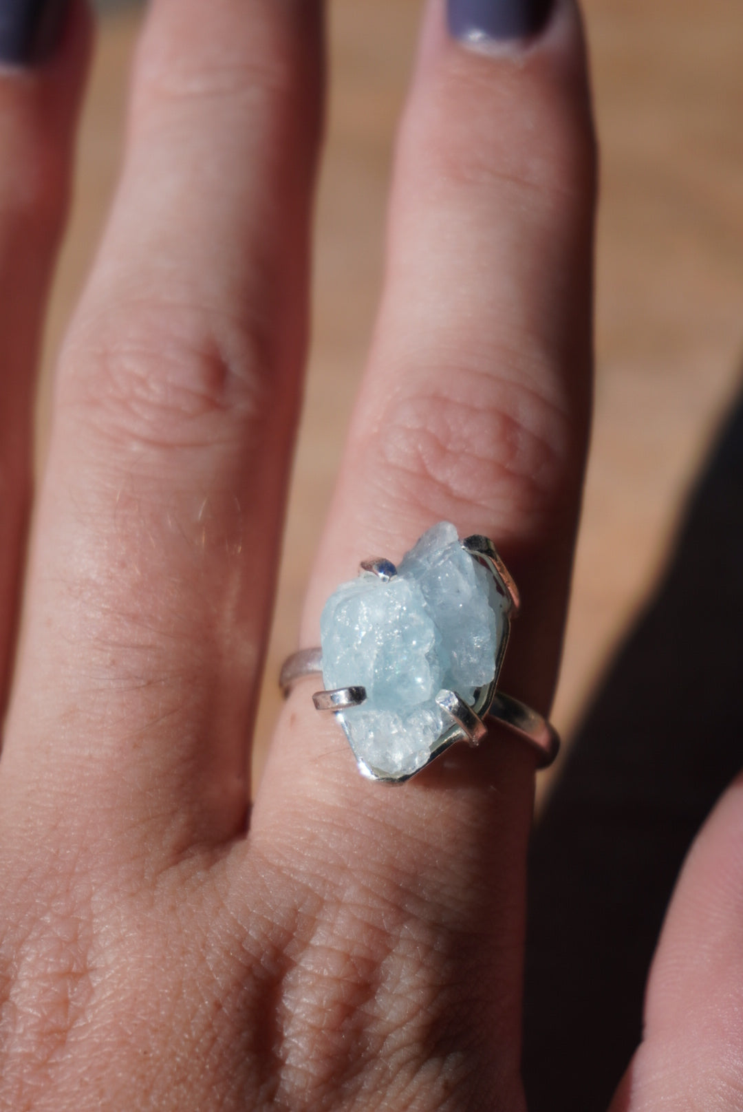 Aquamarine Adjustable Ring
