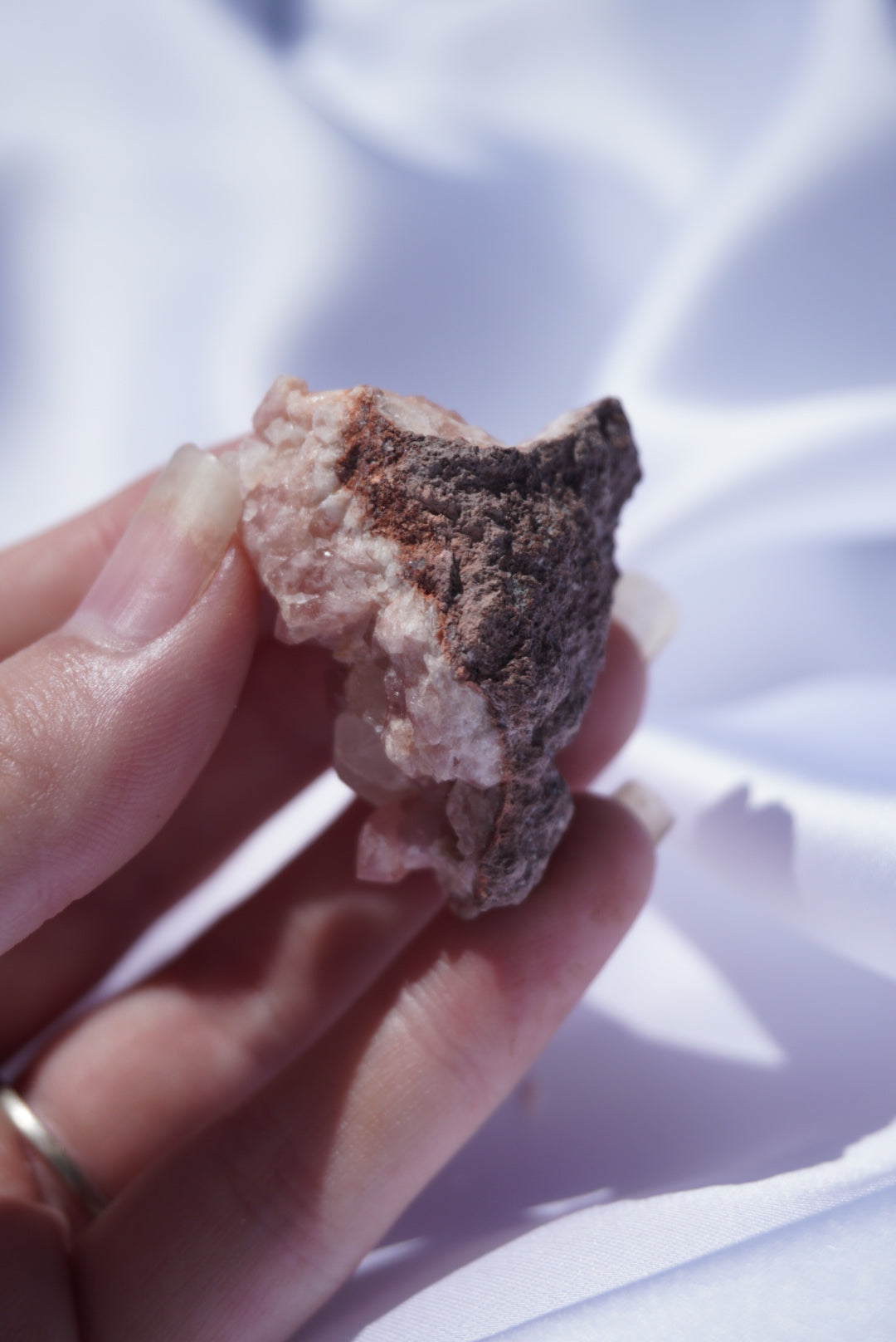 Small Pink Amethyst With Calcite Pieces