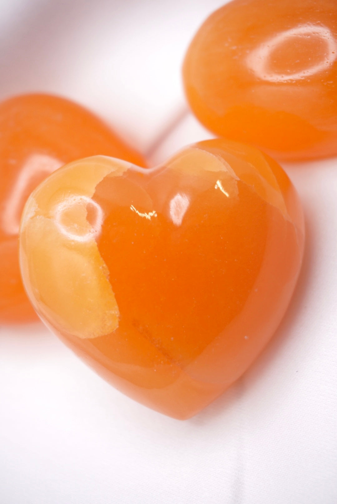 Orange Calcite Hearts