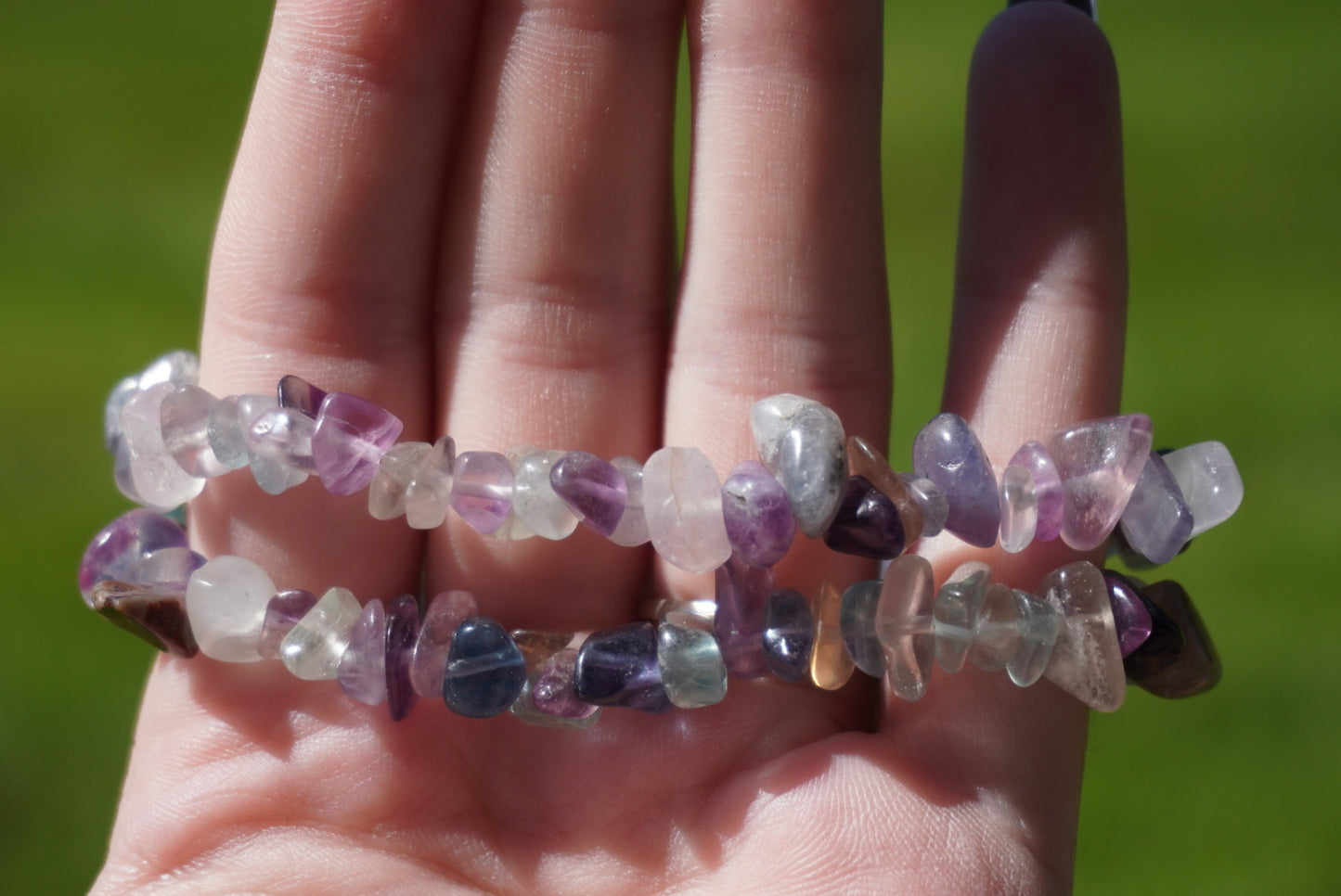 Pulsera de chips de fluorita