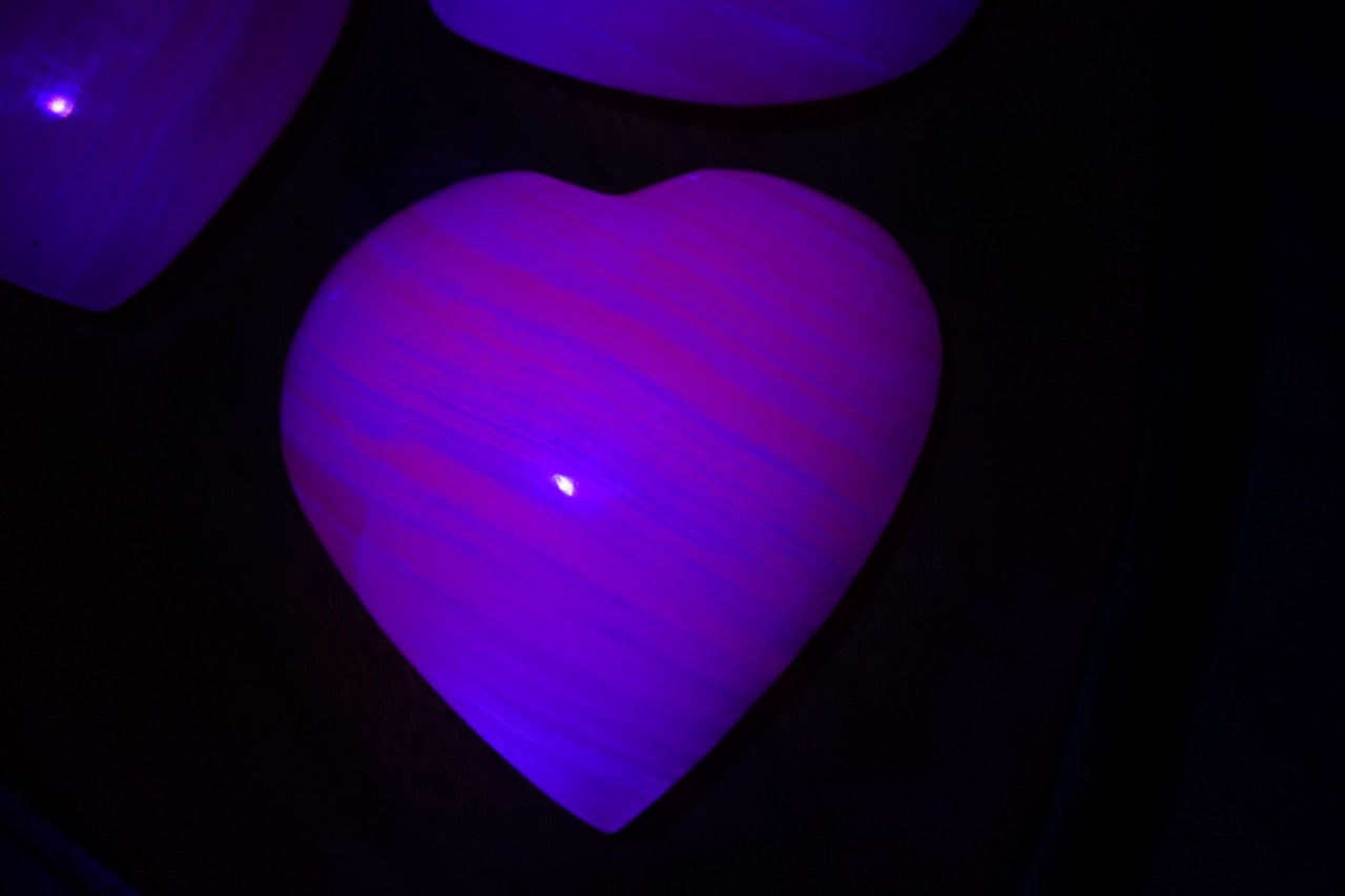 Corazones de calcita mangano rosa