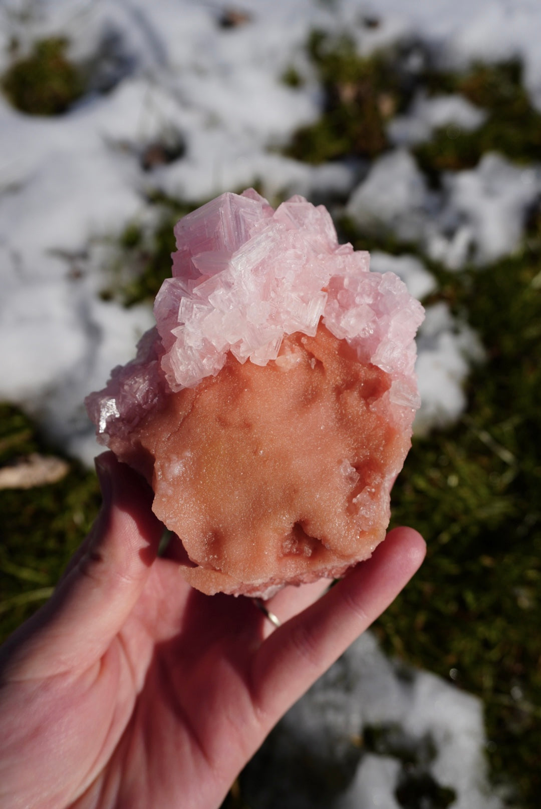 Pink Halite on Trona