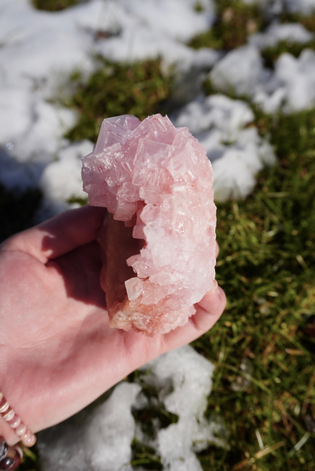 Pink Halite on Trona