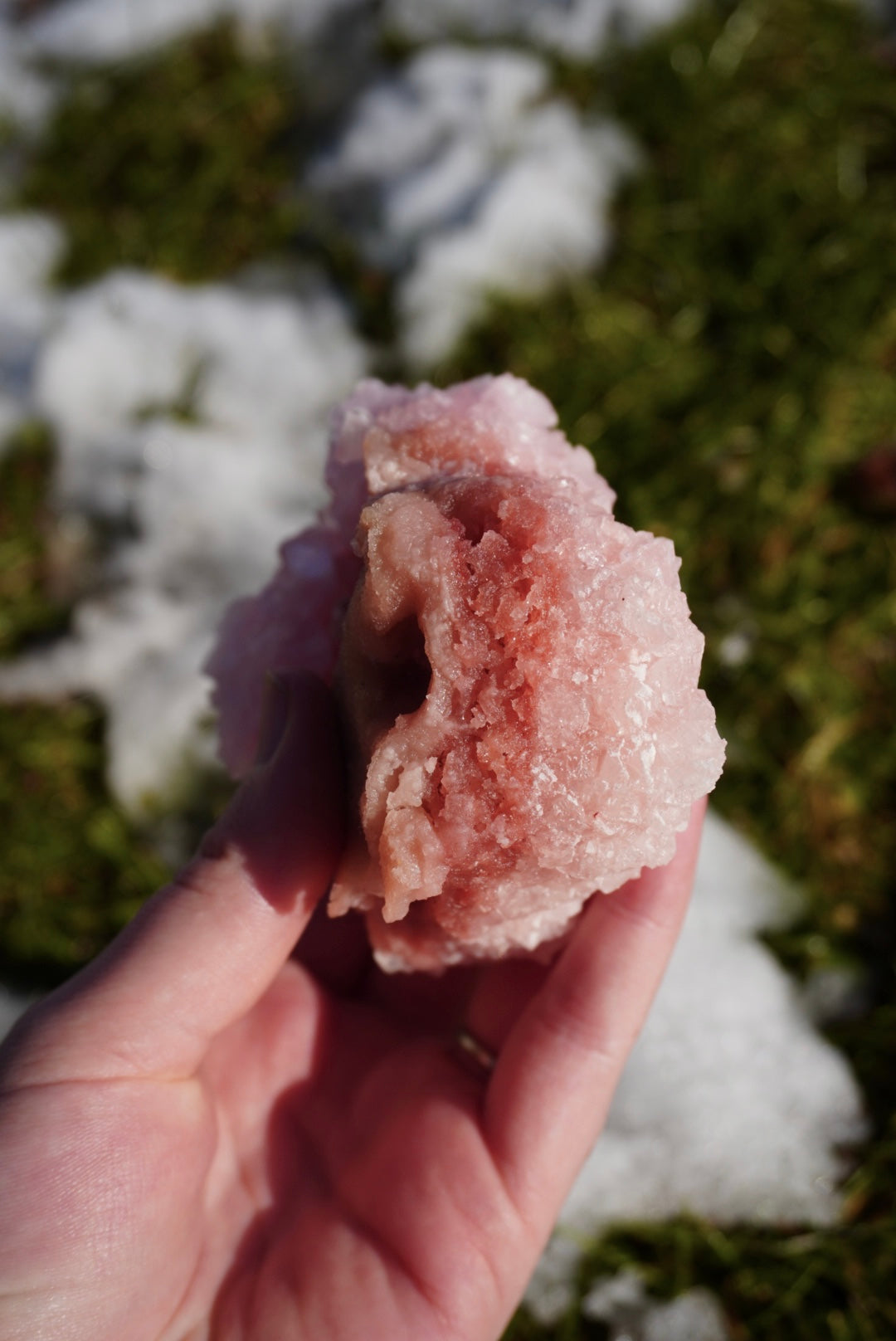 Pink Halite on Trona