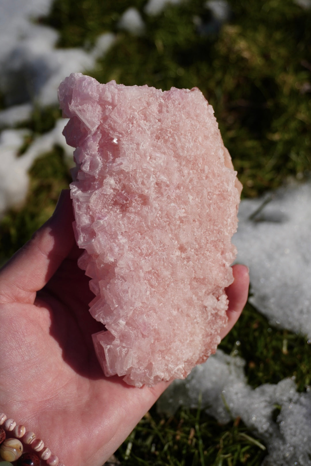 Pink Halite on Trona